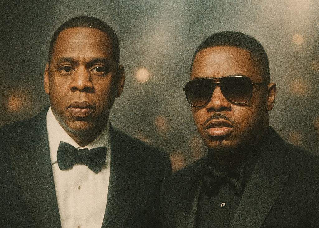 嘻哈傳奇 Jay-Z 與 Nas 正裝合影|東岸饒舌代表人物