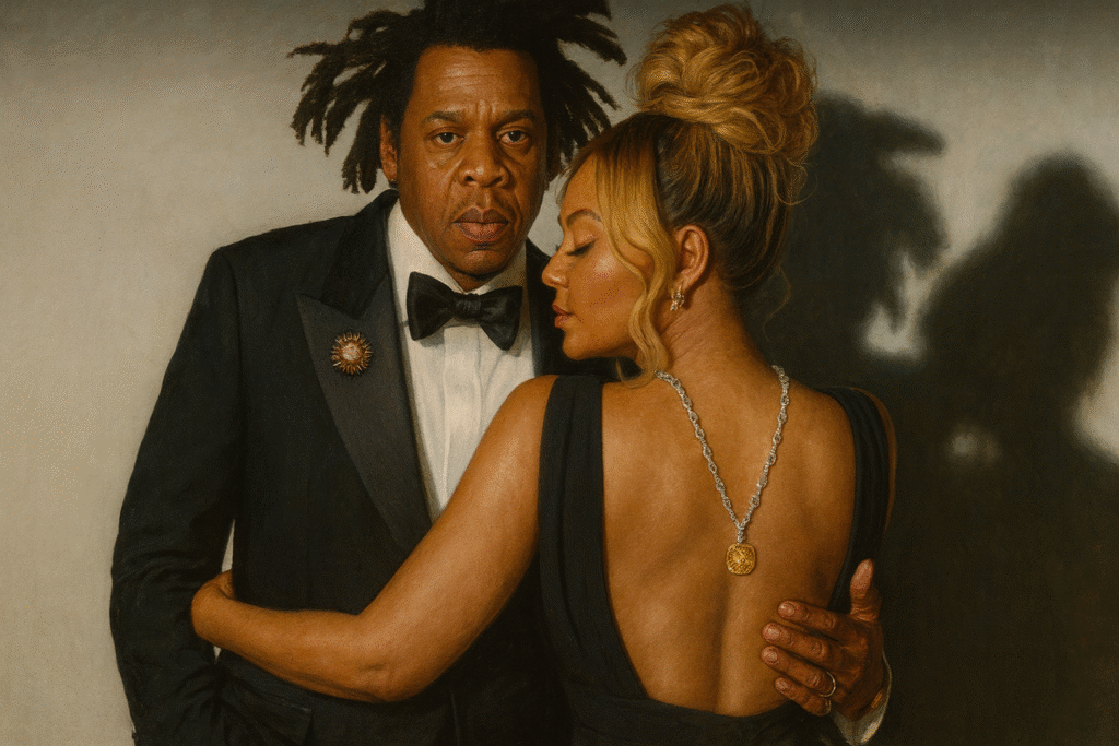 Jay-Z 與 Beyoncé 身穿正式禮服合影，展現嘻哈與時尚的完美結合