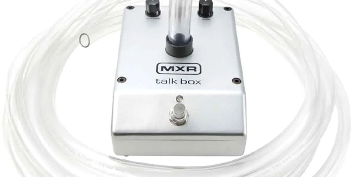 MXR Talk Box 口述音效器與透明導管，音色塑形與效果器示意圖