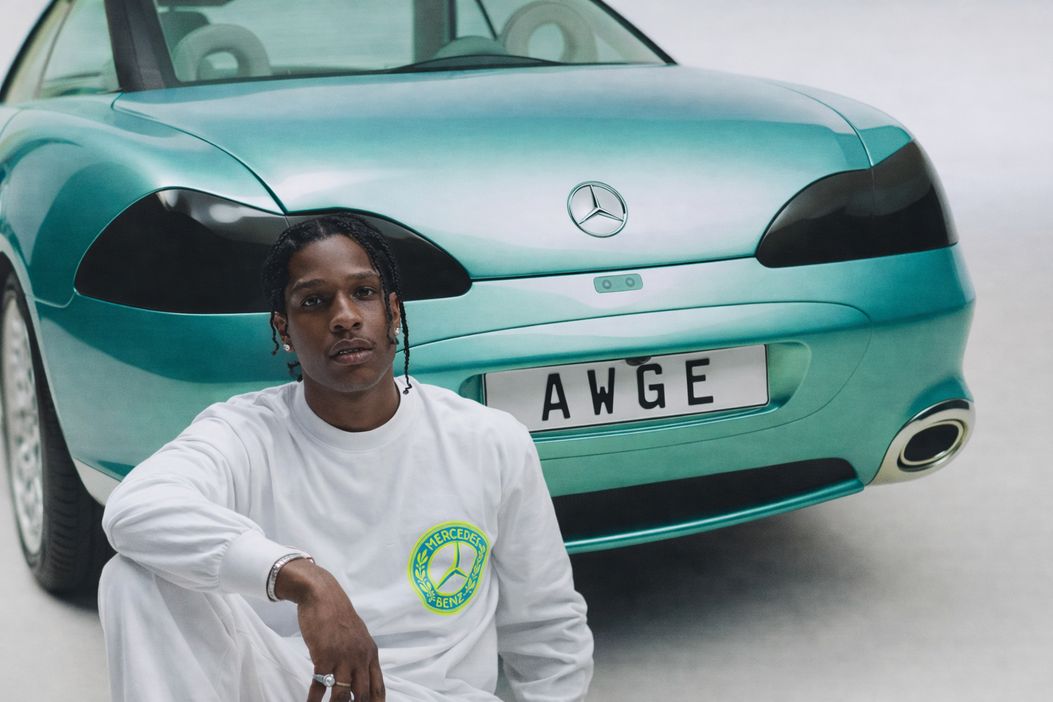 A$AP Rocky 與 Mercedes-Benz 概念車形象拍攝畫面