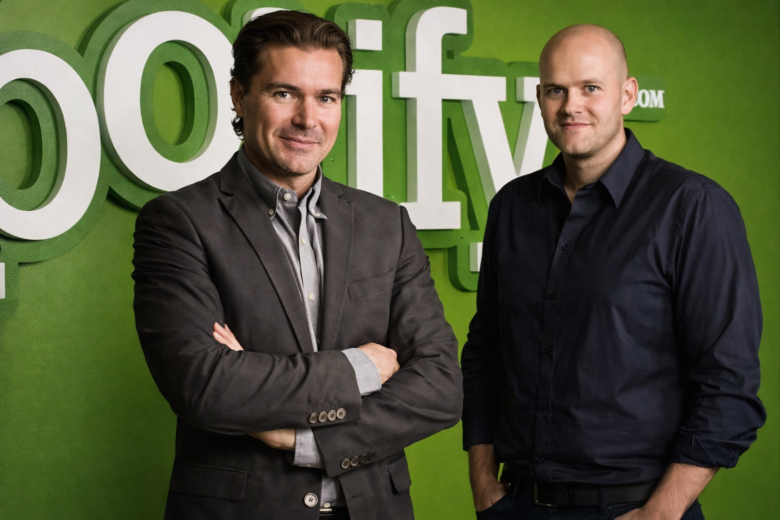 Spotify 創辦人 Daniel Ek 與聯合創辦人 Martin Lorentzon 企業形象照